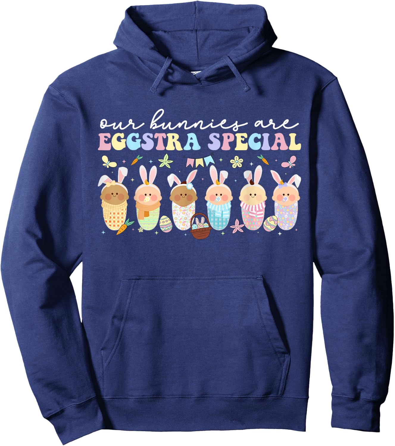 Our Bunnies NICU Nurse Easter Bunny NICU Nursing Easter Day Hoodie - Hoodie | Navy
