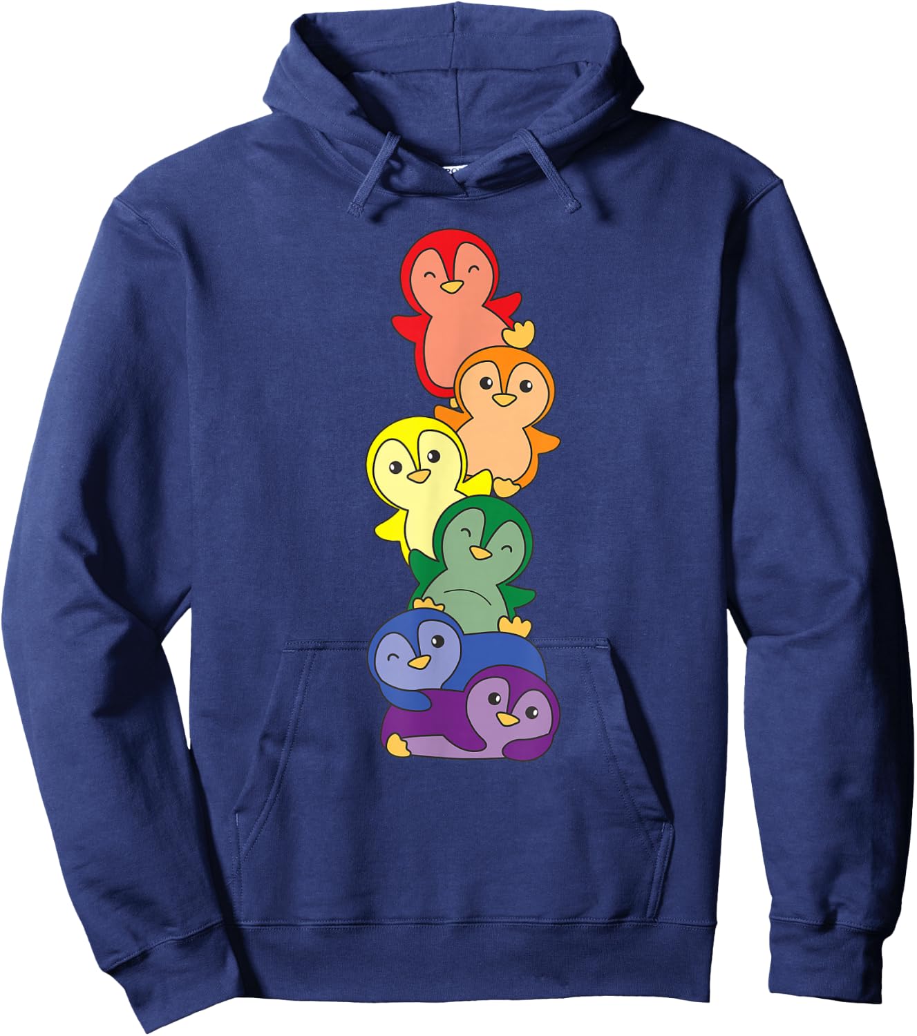 Rainbow Flag Gay Pride LGBTQ Penguin Hoodie - Hoodie | Navy