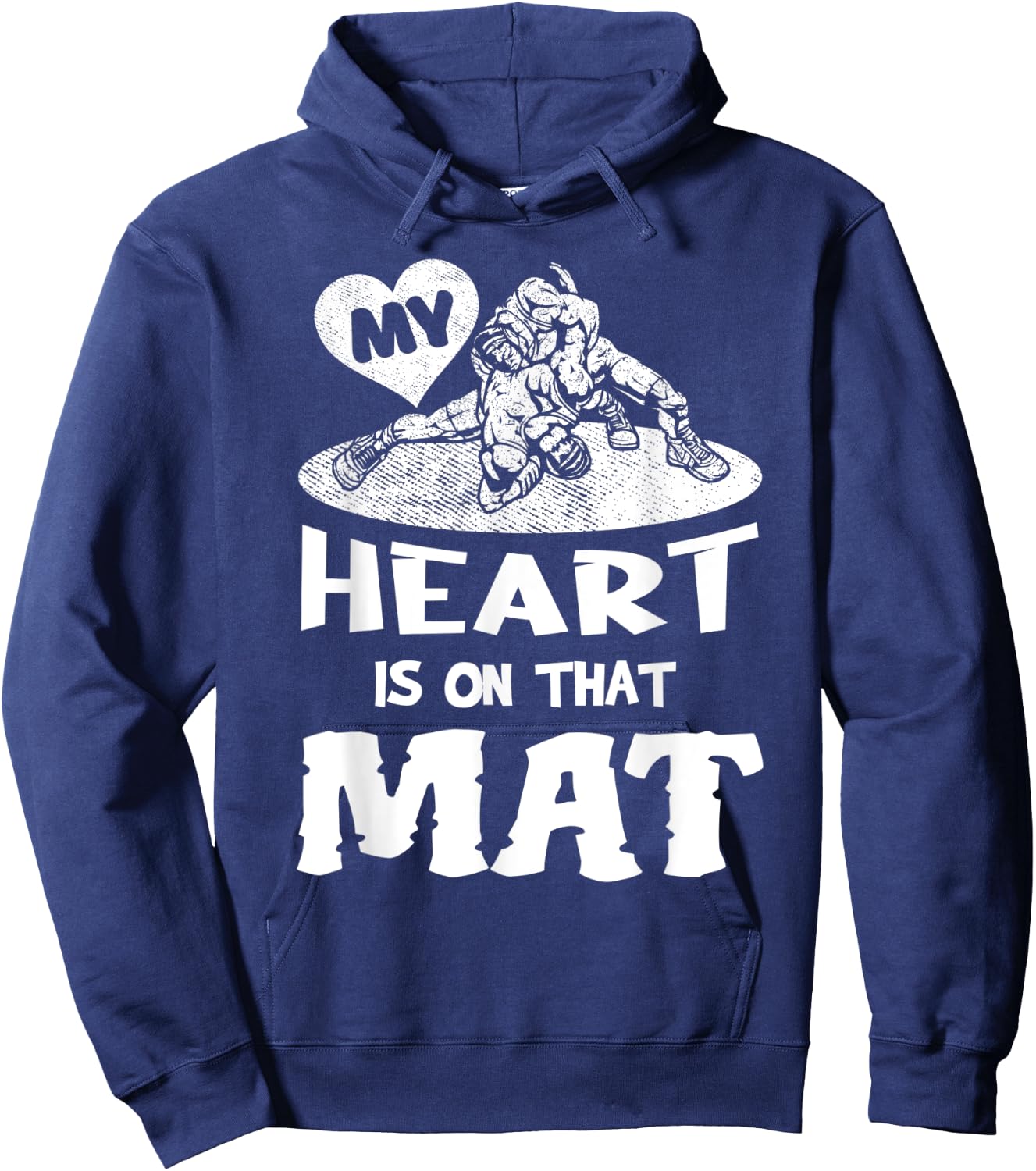 My Heart Is On That Mat Martial Arts Wrestling Mom Mama Hoodie - Hoodie | Navy