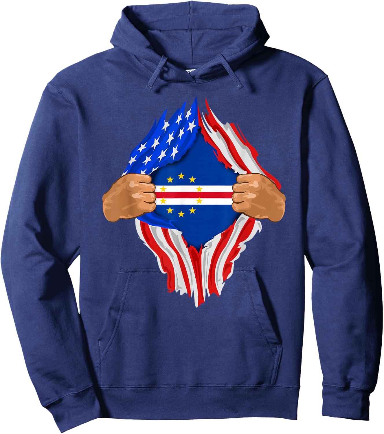 Cape Verde Blood Inside Me | Cape Verde Flag Gift Hoodie - Hoodie | Navy