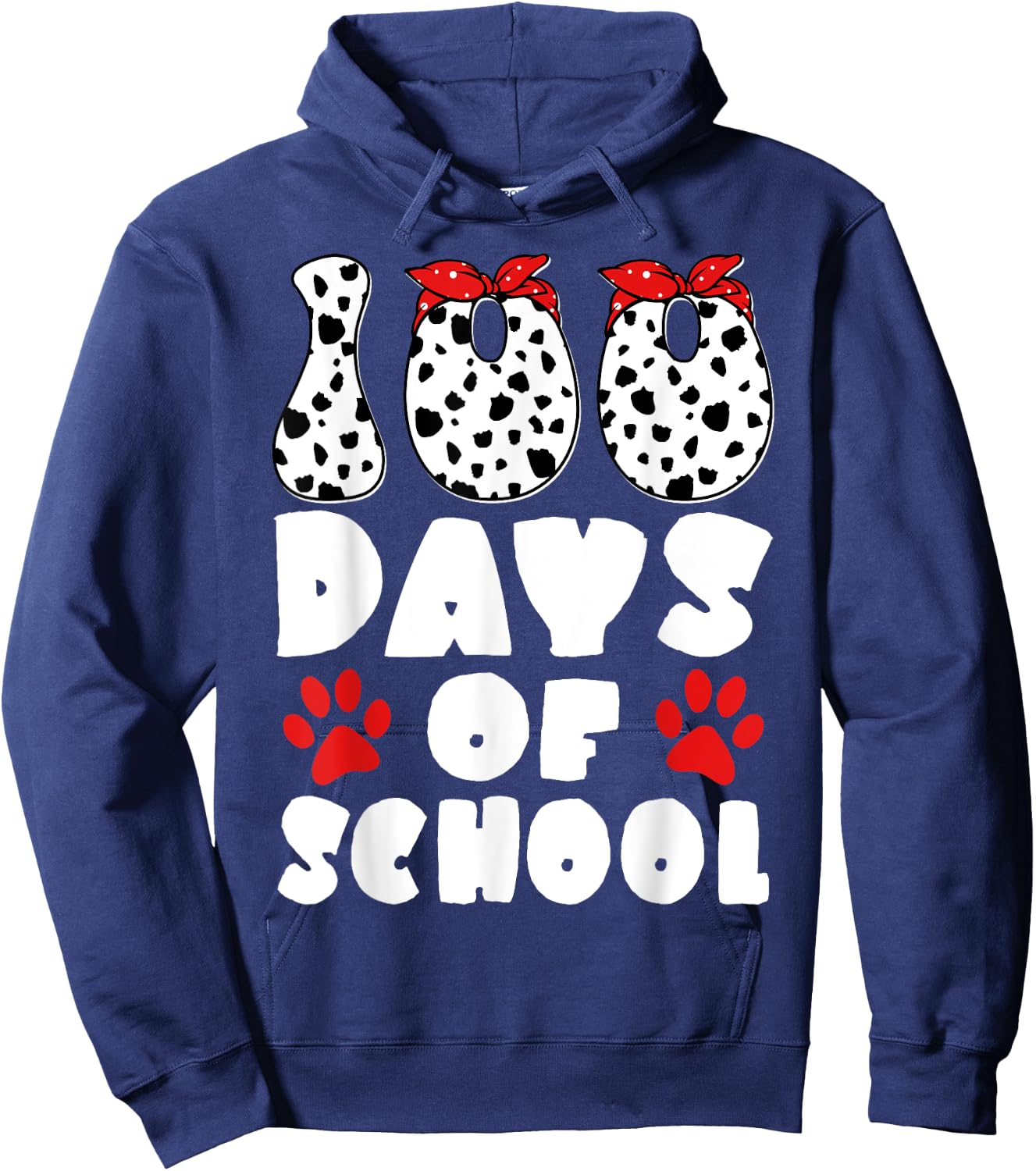 100 Days Of School Dalmatian Dog 100 Days Smarter Boys Girls Hoodie - Hoodie | Navy