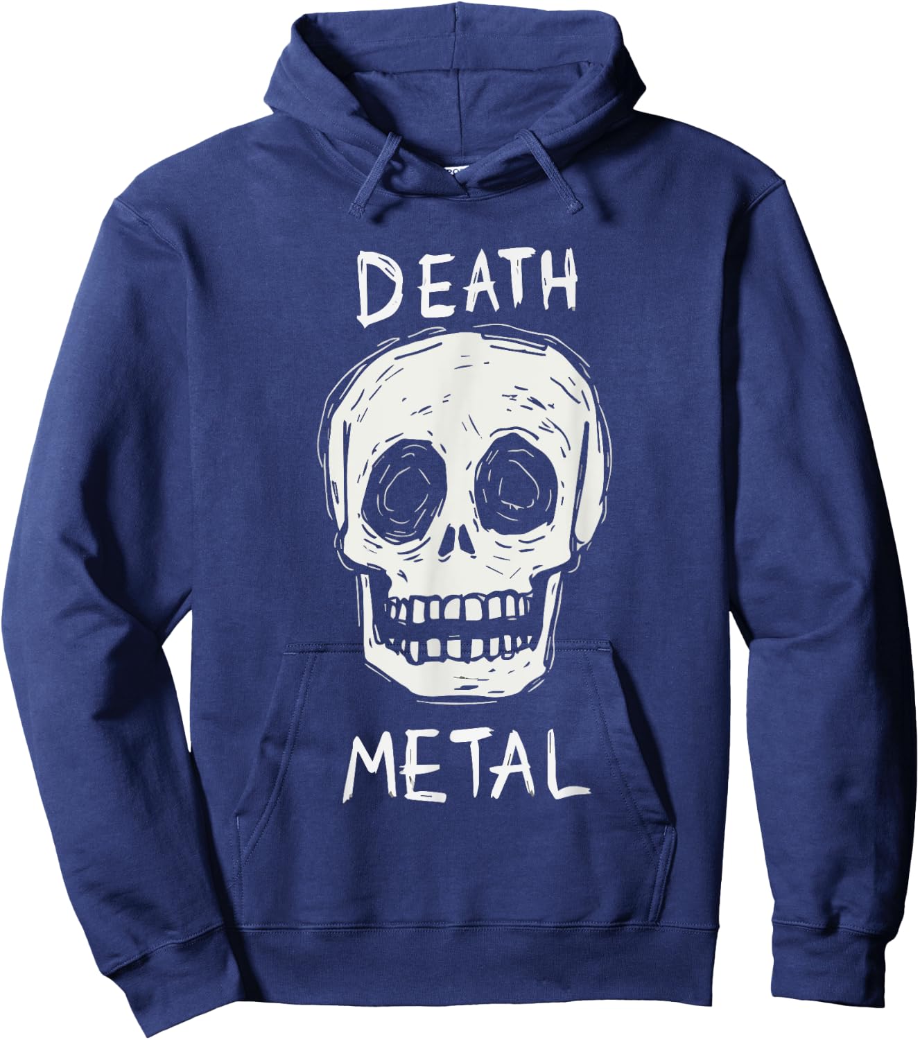 Death Metal Skull | Deathcore Metalcore Funny Heavy Metal Hoodie - Hoodie | Navy