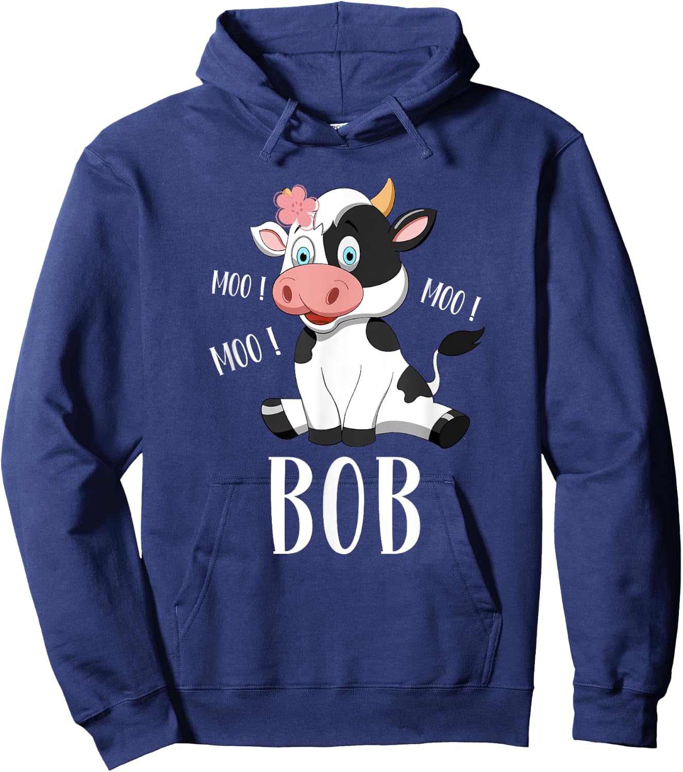 Cow Bob First Name Personalized Bob Love Cows Hoodie - Hoodie | Navy