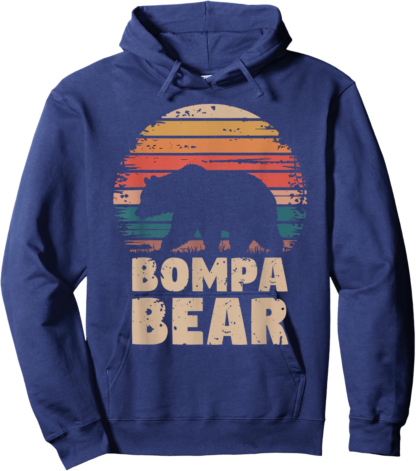 Bompa Bear Vintage Retro Funny Father's Day Hoodie - Hoodie | Navy