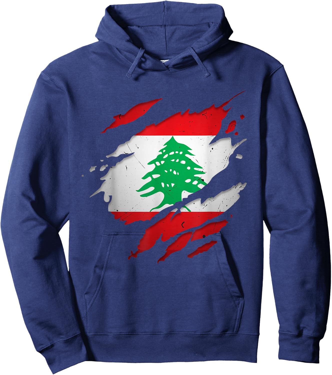 Stolze libanesische Hemden | zerrissene Libanon-Flagge Hoodie - Hoodie | Navy