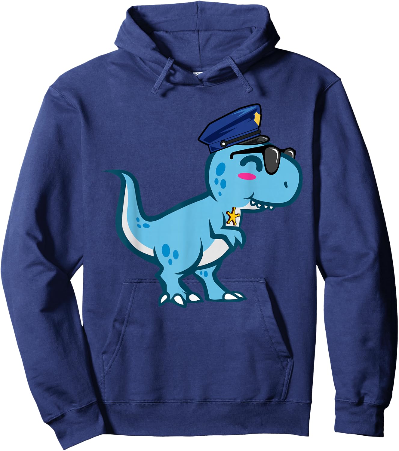 Police Officer Appreciation Design and Gifts Police T-Rex Tyrannosaurus Rex Dinosaur , Women & Kids - , Black, Small, Short Sleeve, Classic Fit, Cotton Blend Hoodie - Hoodie | Navy