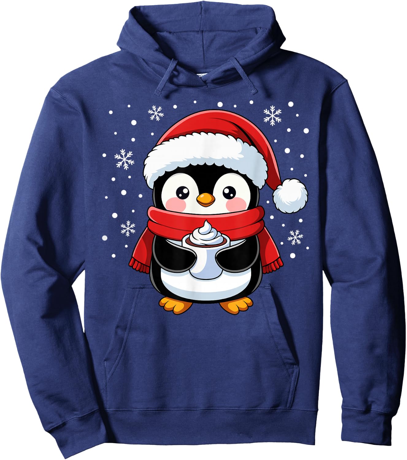 Penguin Christmas Santa Claus Cute Penguin Love Animal , Black, S Hoodie - Hoodie | Navy