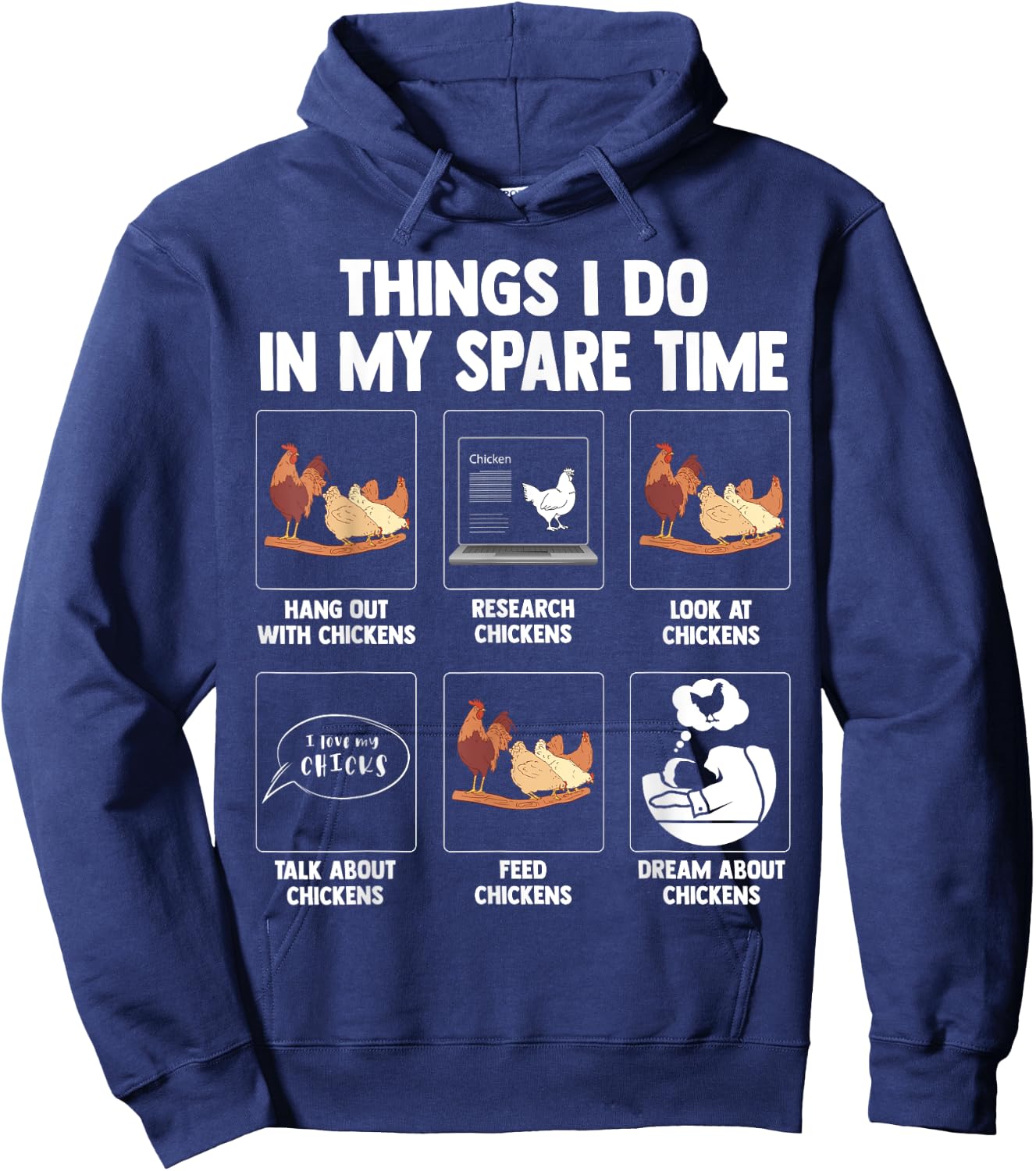 Funny Chicken Apparel For chicken lovers Men & Women Hoodie - Hoodie | Navy