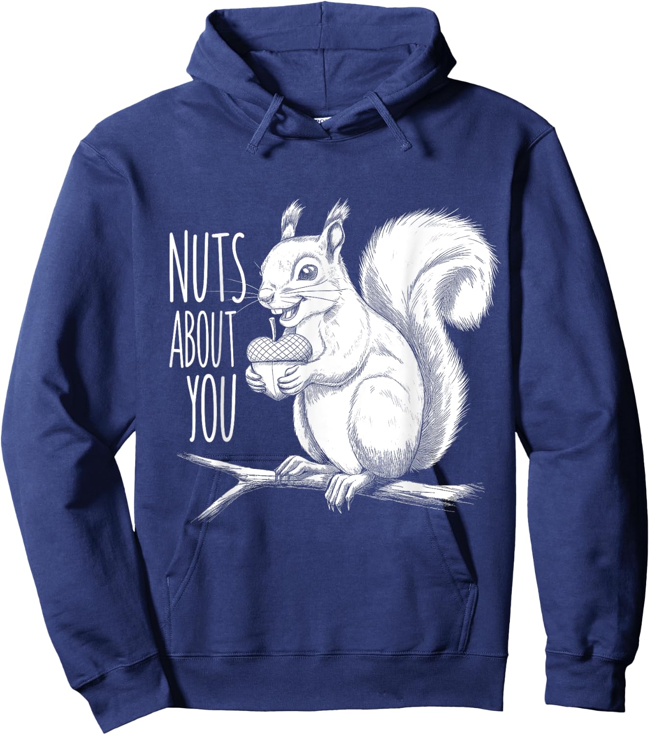Nuts About You Squirrel Romantic Design for Couples Hoodie - Hoodie | Navy