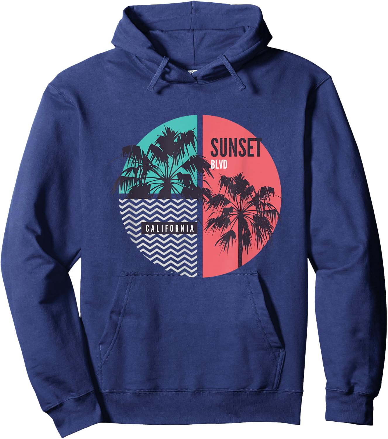 Sunset Blvd Kalifornien Hoodie - Hoodie | Navy