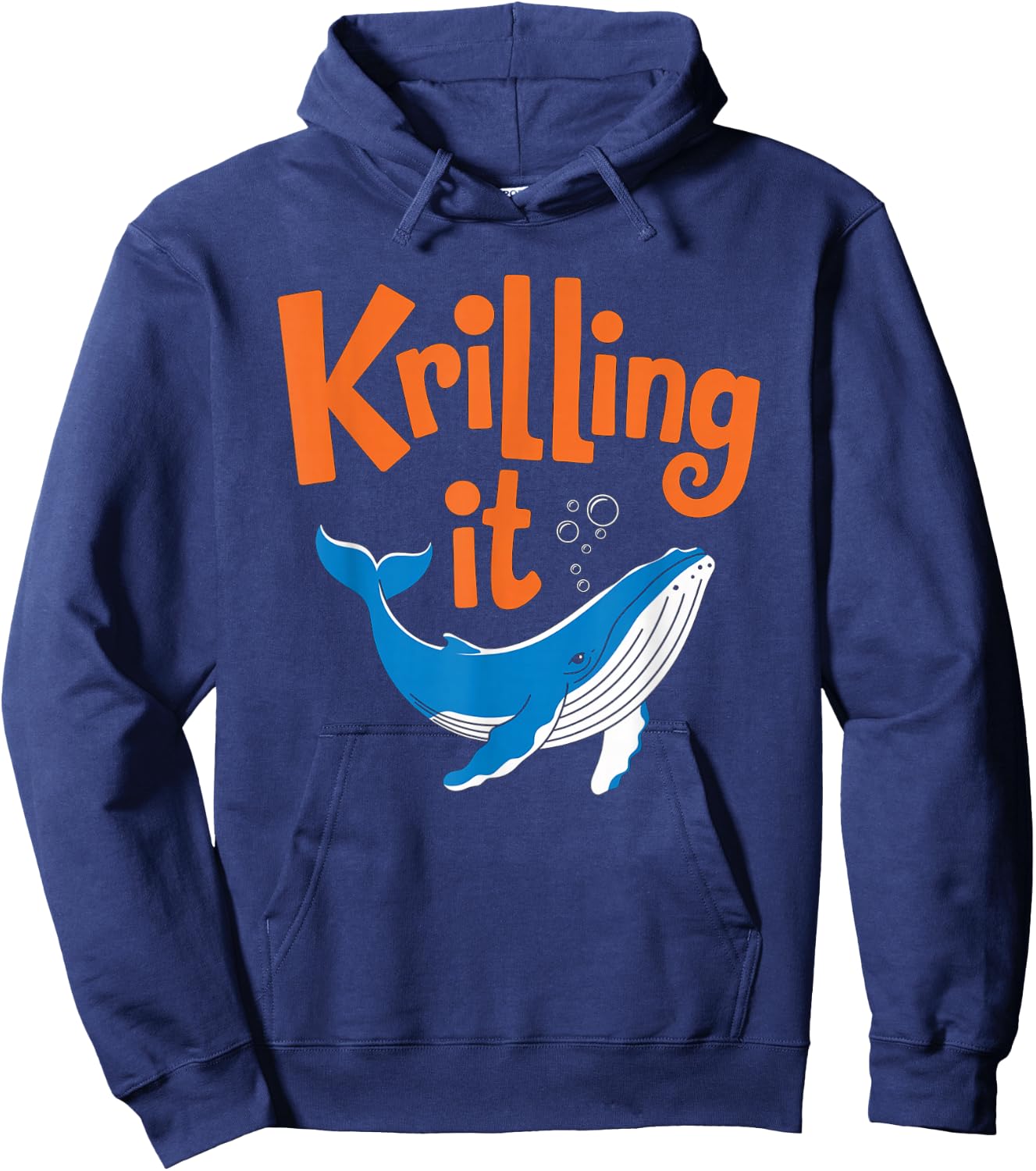 Krilling It Funny Humpback Whale Lover Hoodie - Hoodie | Navy