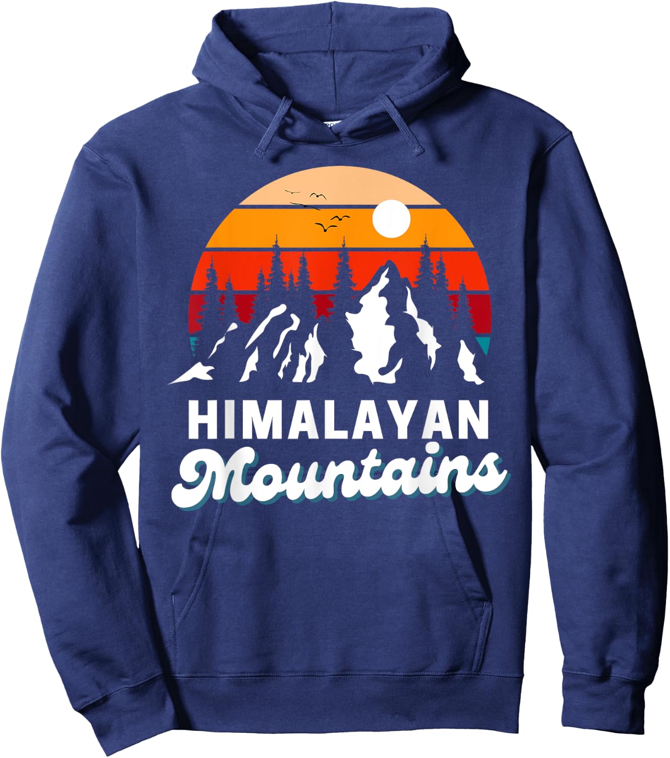 Himalayan Mountains Outdoor Hiking Nature Retro Souvenir Hoodie - Hoodie | Navy