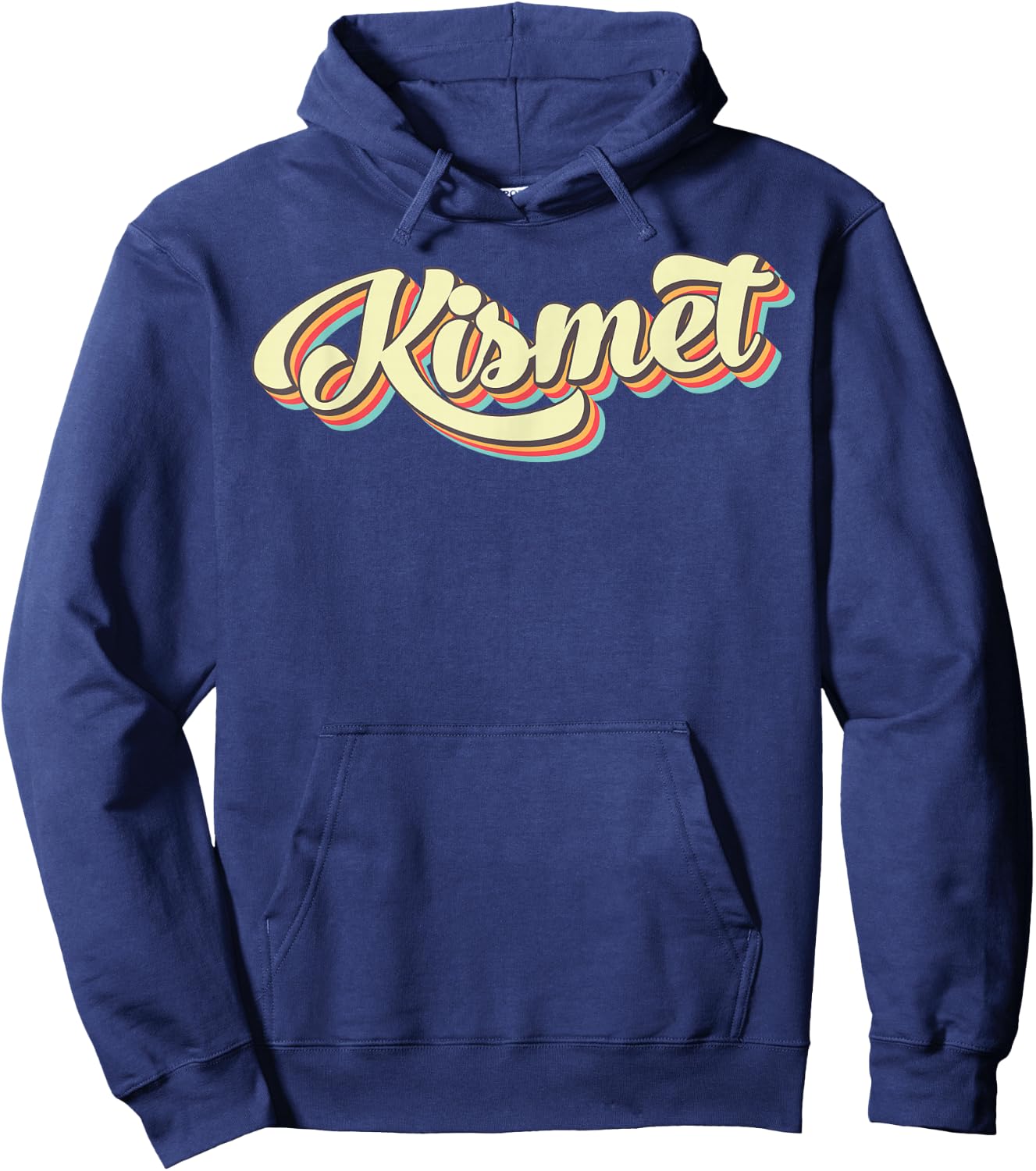 Kismet Retro Art Baseball Font Vintage Hoodie - Hoodie | Navy