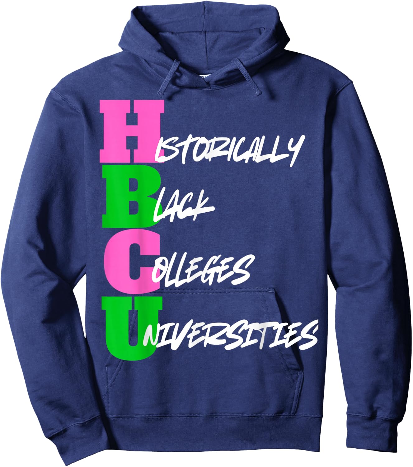 HBCU Pink And Green Historically Black College University Hoodie - Hoodie | Navy