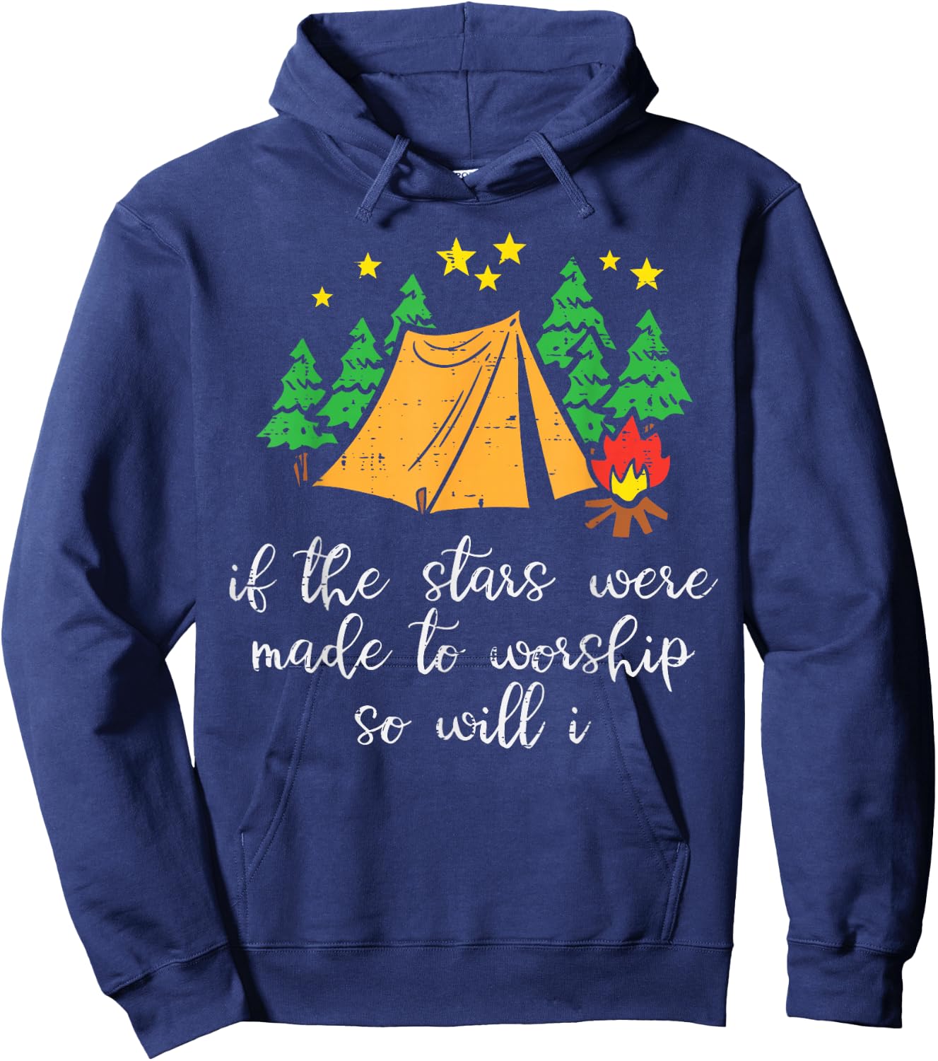 Camping Stars Made To Worship Christian Camper Men Women Kid Hoodie - Hoodie | Navy