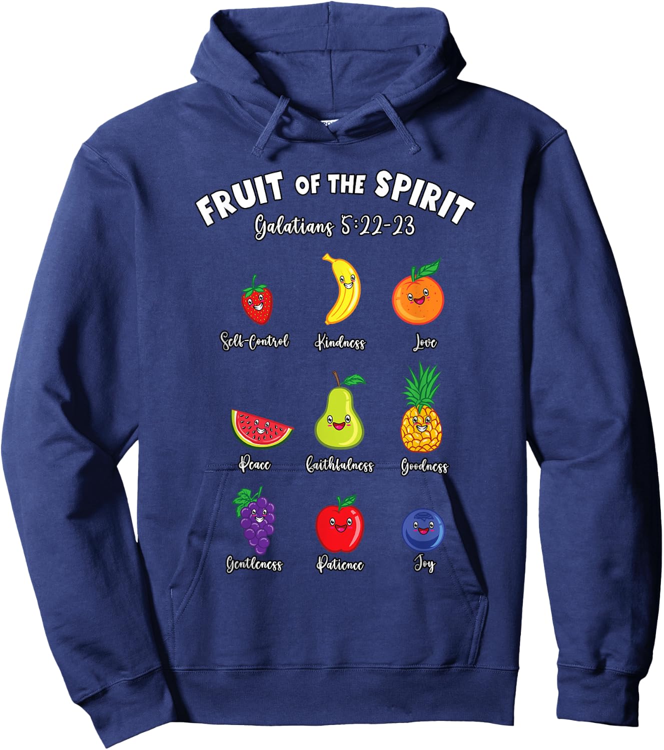 Fruits of the Spirit Galatians Christian Bible Jesus Faith Hoodie - Hoodie | Navy
