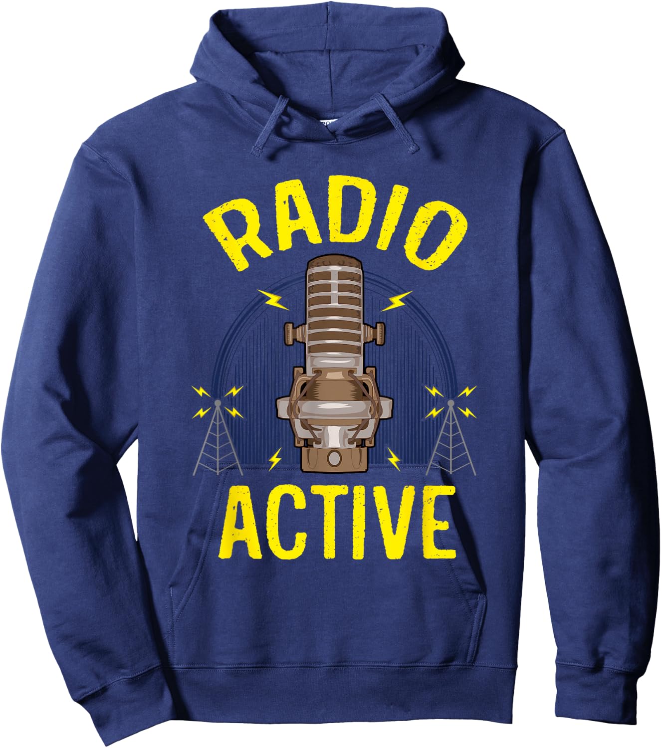 Radio Broadcaster Gift Radioactive Funny DJ Ham Operator Hoodie - Hoodie | Navy