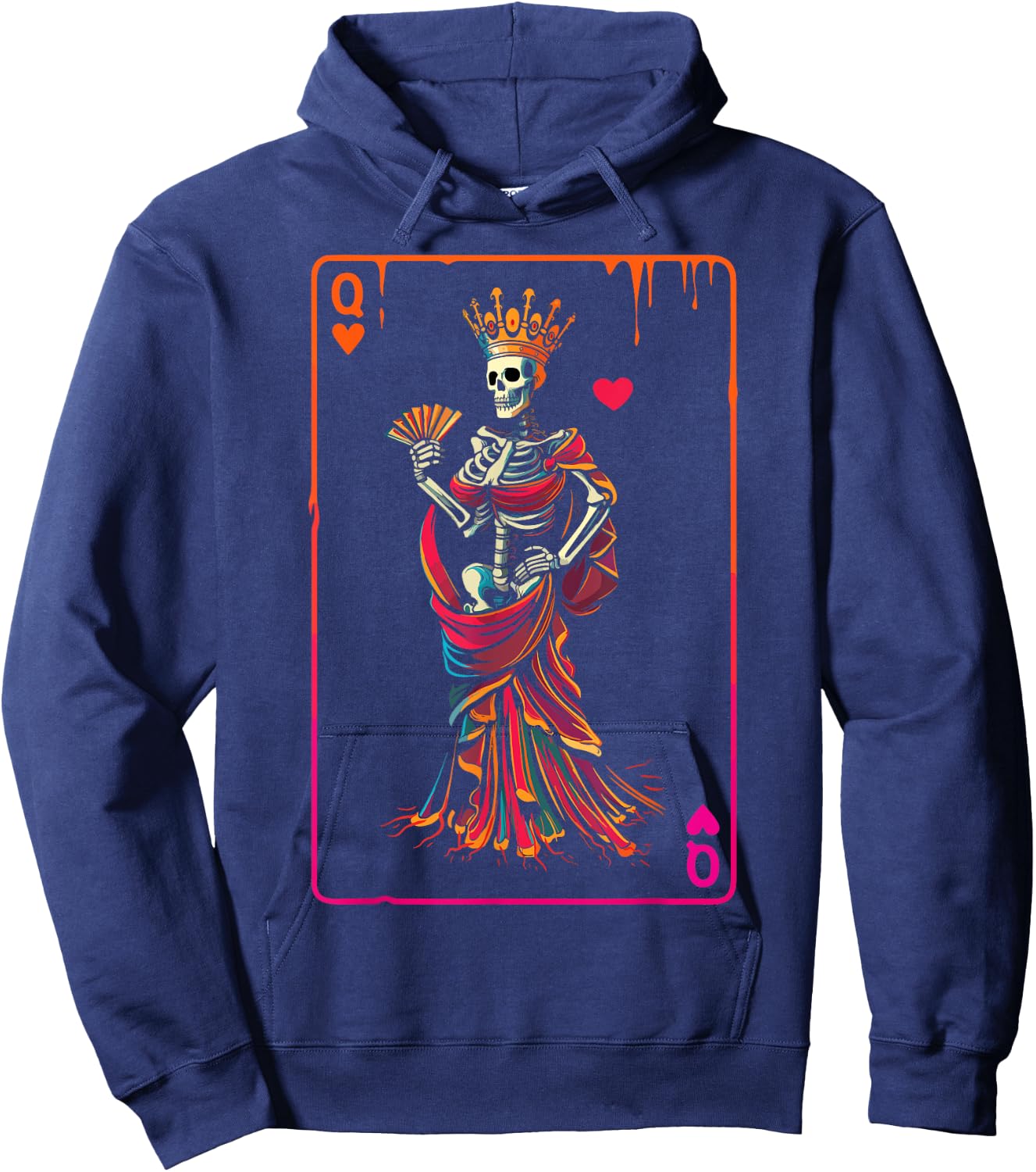 Queen of Hearts Halloween Costume Valentines Card Couple Set Hoodie - Hoodie | Navy