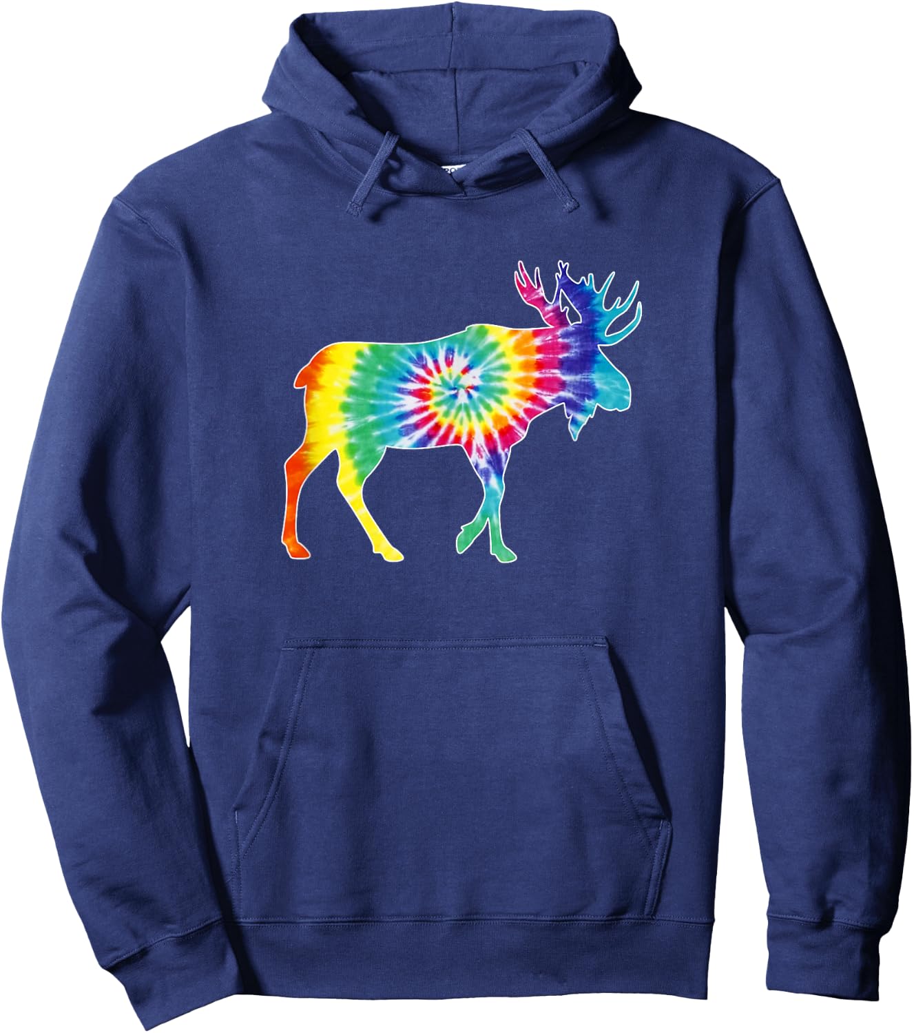 Funny Moose Animal Tie Dye Design Men Moose Lover Hoodie - Hoodie | Navy