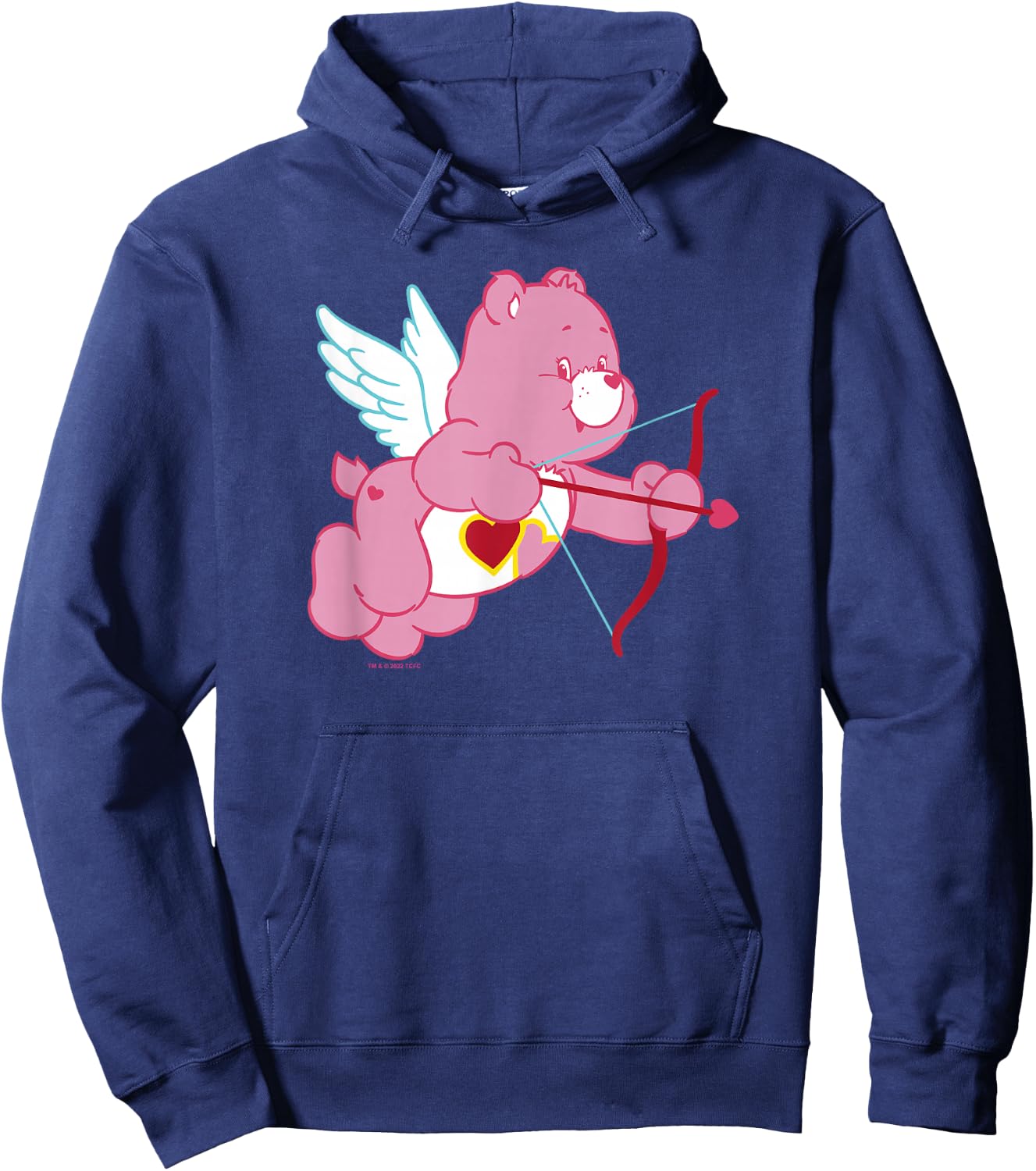 Care Bears Valentine's Day Vintage Love-a-Lot Cupid Bear , Black, S Hoodie - Hoodie | Navy