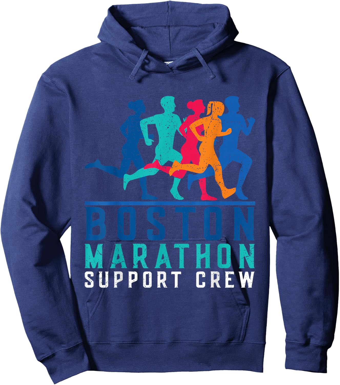 2024 Marathon Boston Support Crew Marathon Boston Runner Hoodie - Hoodie | Navy