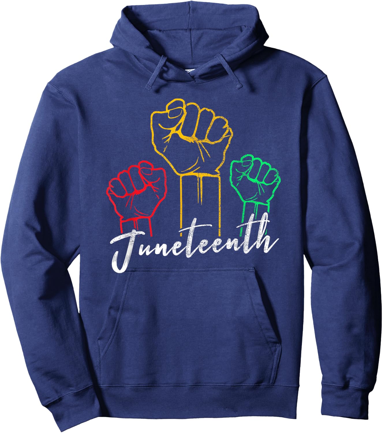 Groovy Juneteenth African American Freedom Black History Hoodie - Hoodie | Navy
