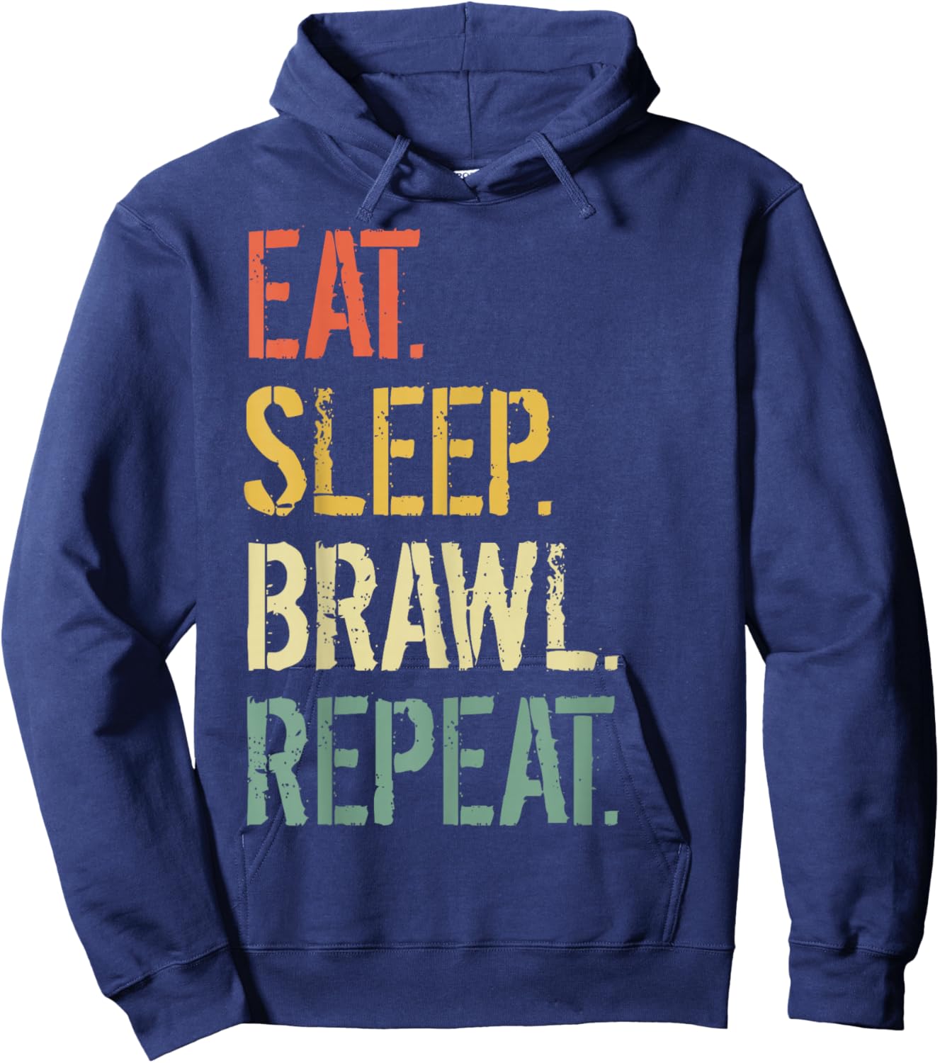 Eat Sleep Brawl Repeat Stars Funny Video Gamer Gaming , Black, S Hoodie - Hoodie | Navy