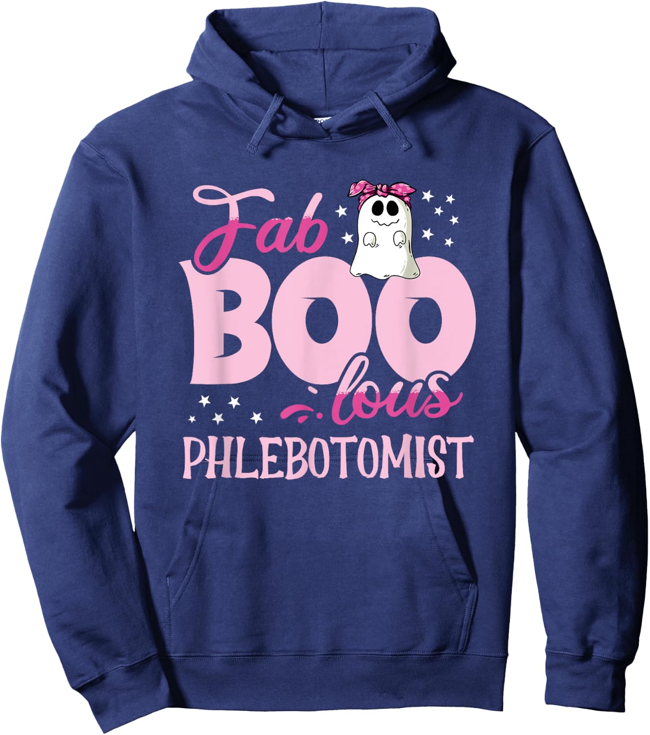 Funny Phlebotomy Nurse Ghost Halloween Phlebotomist Hoodie - Hoodie | Navy