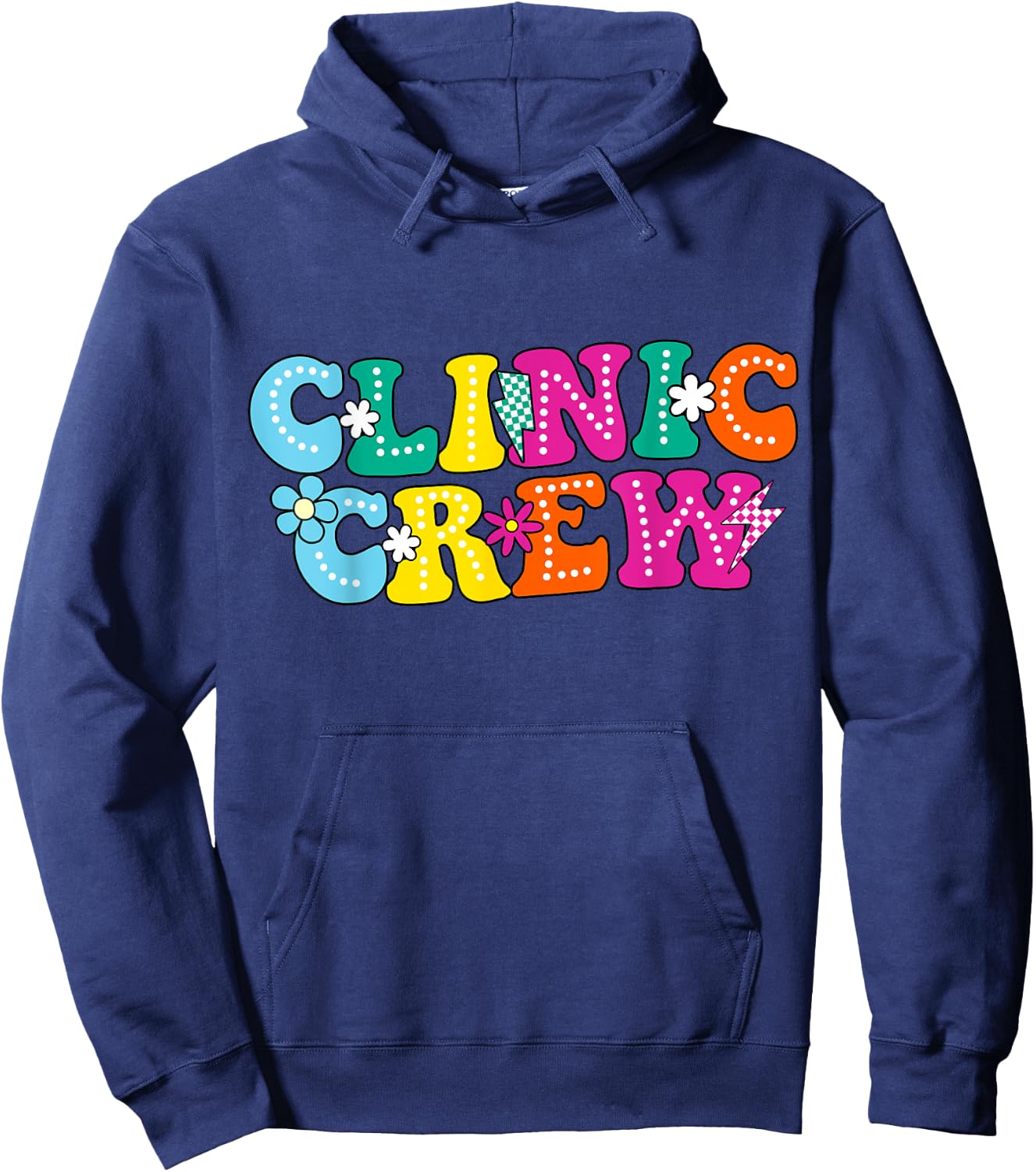 Clinic Crew School Nurse Groovy Appreciation Week Hoodie - Hoodie | Navy