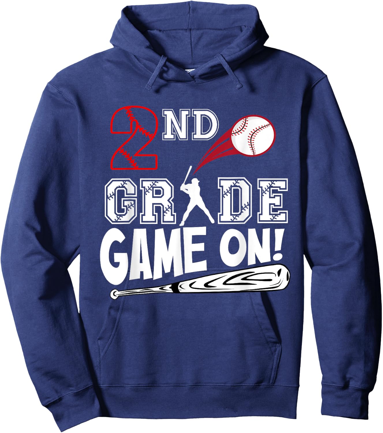 2nd Grade Game On First Day of School Baseball Second Grade Hoodie - Hoodie | Navy