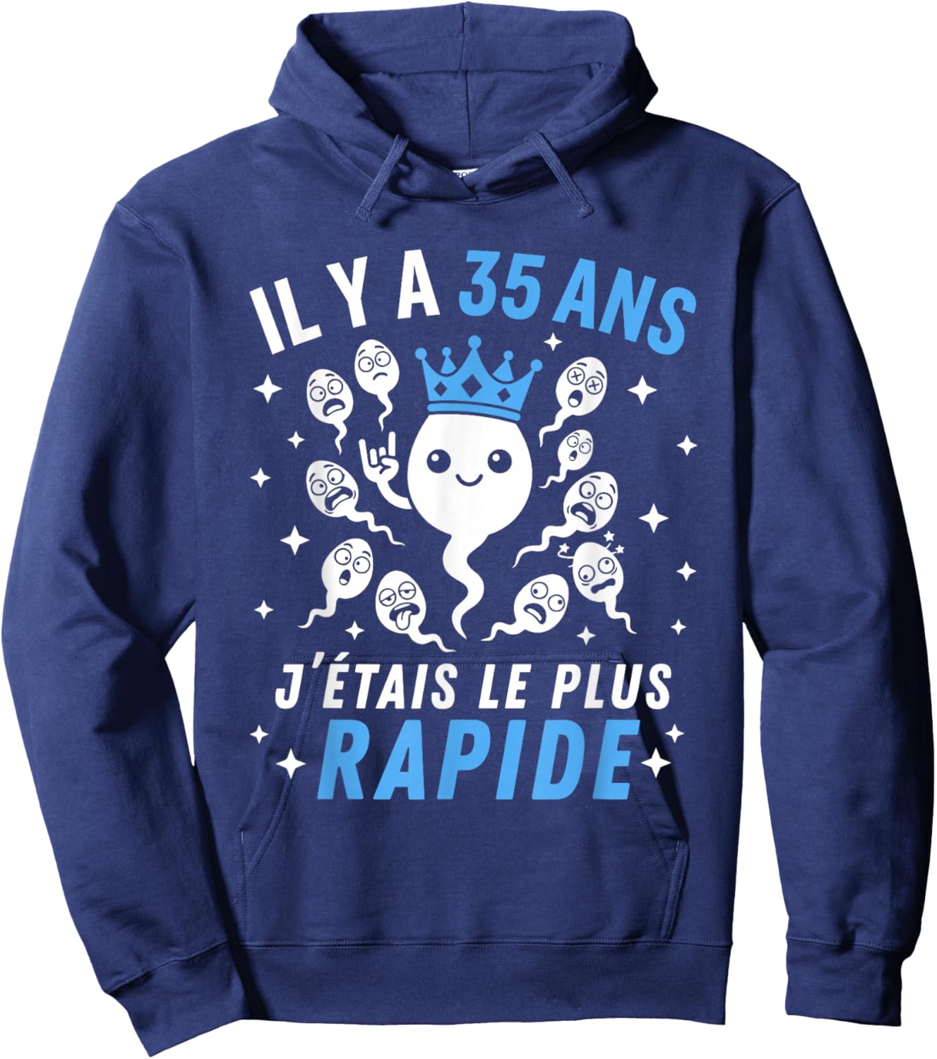 Graine Le Plus Rapide Blague Anniversaire Humour 35 Ans Hoodie - Hoodie | Navy