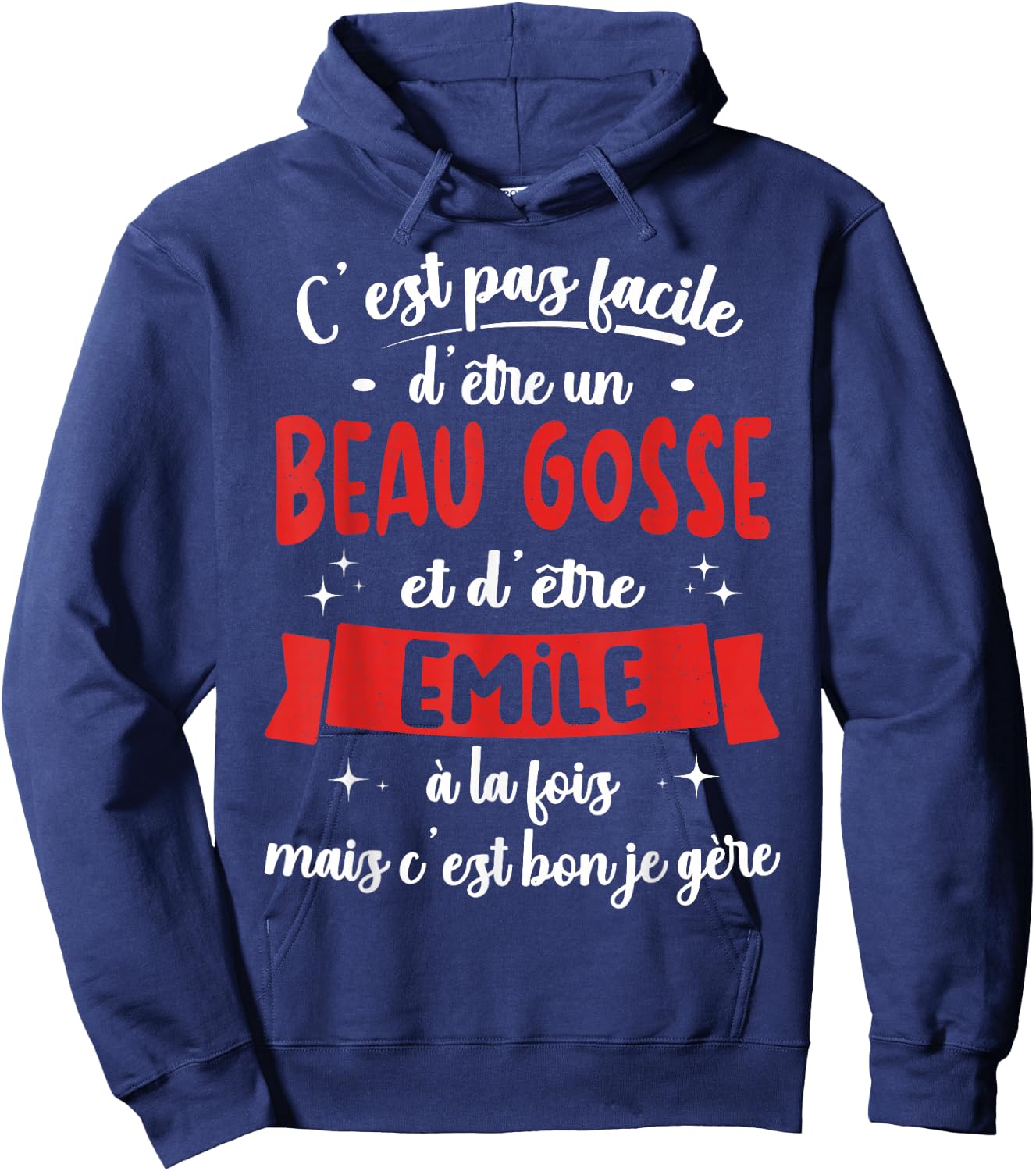 Emile Gift Humour Birthday Beau Gosse , Black, S Hoodie - Hoodie | Navy