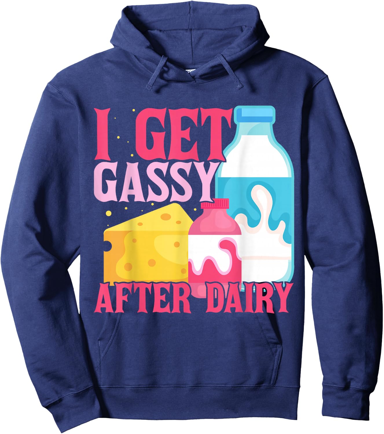 Milk Lactose Intolerant Cheese Hoodie - Hoodie | Navy