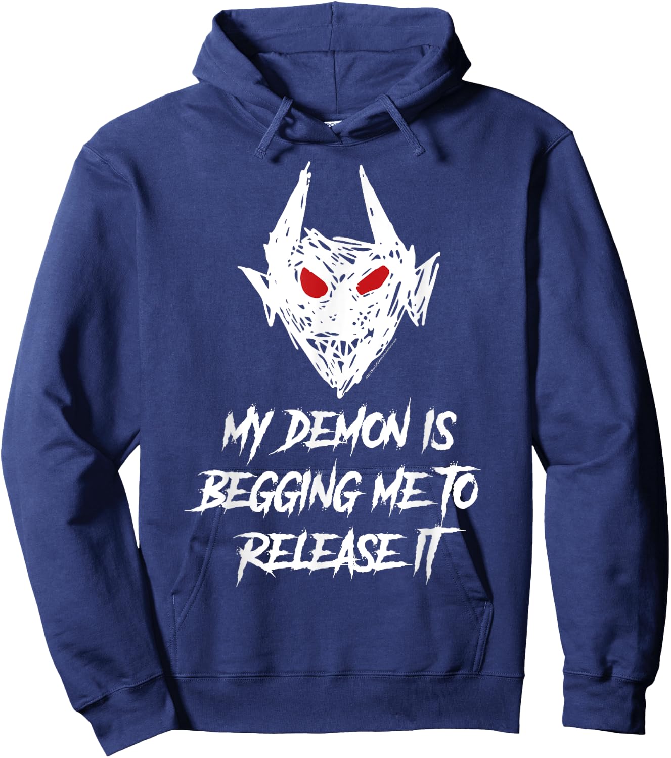 My Demon Is Begging Me To Release It Possessed Word Hoodie - Hoodie | Navy