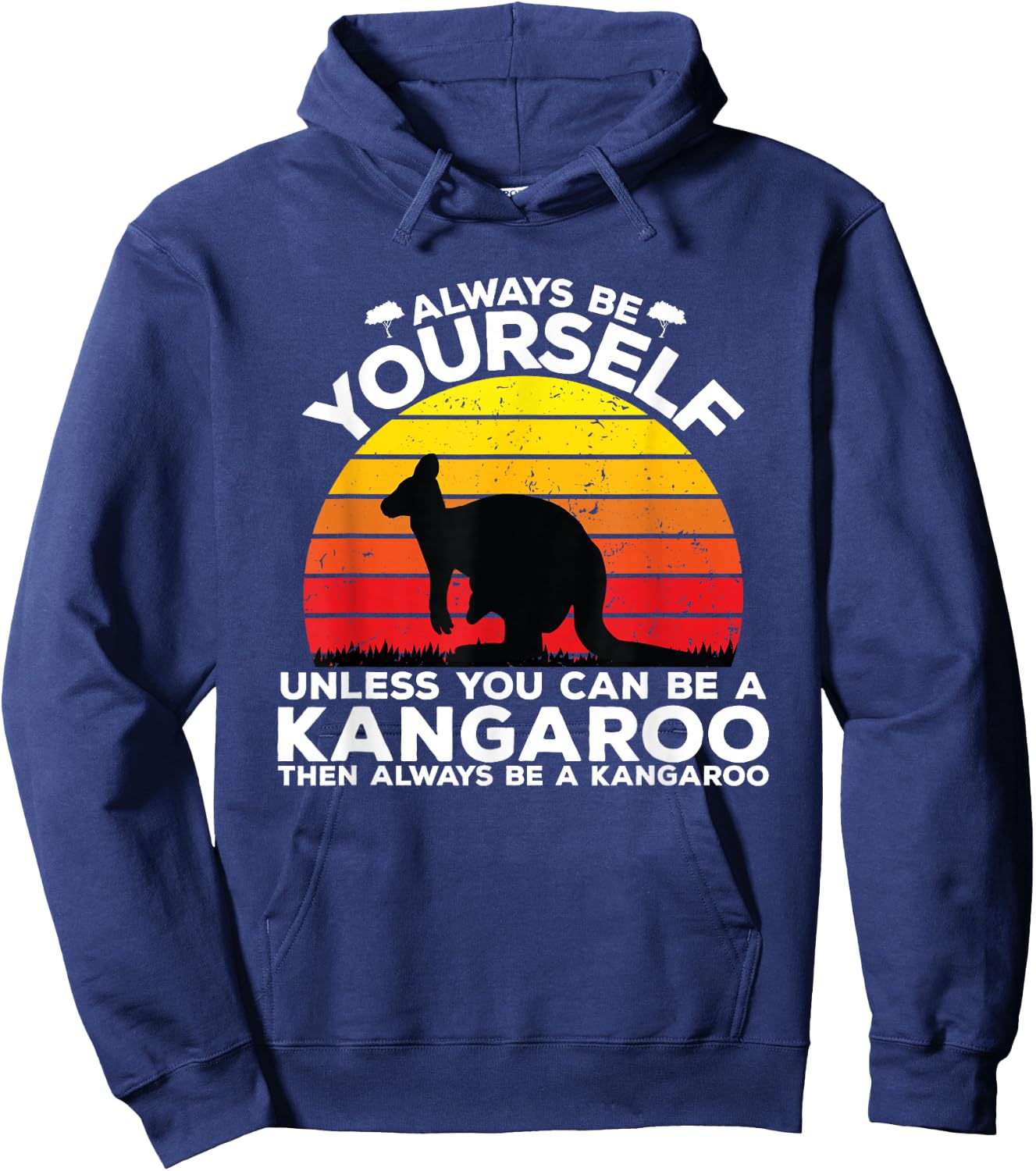 Kangaroo Design Men Women Boys Girls Kids Kangaroo Animal Hoodie - Hoodie | Navy