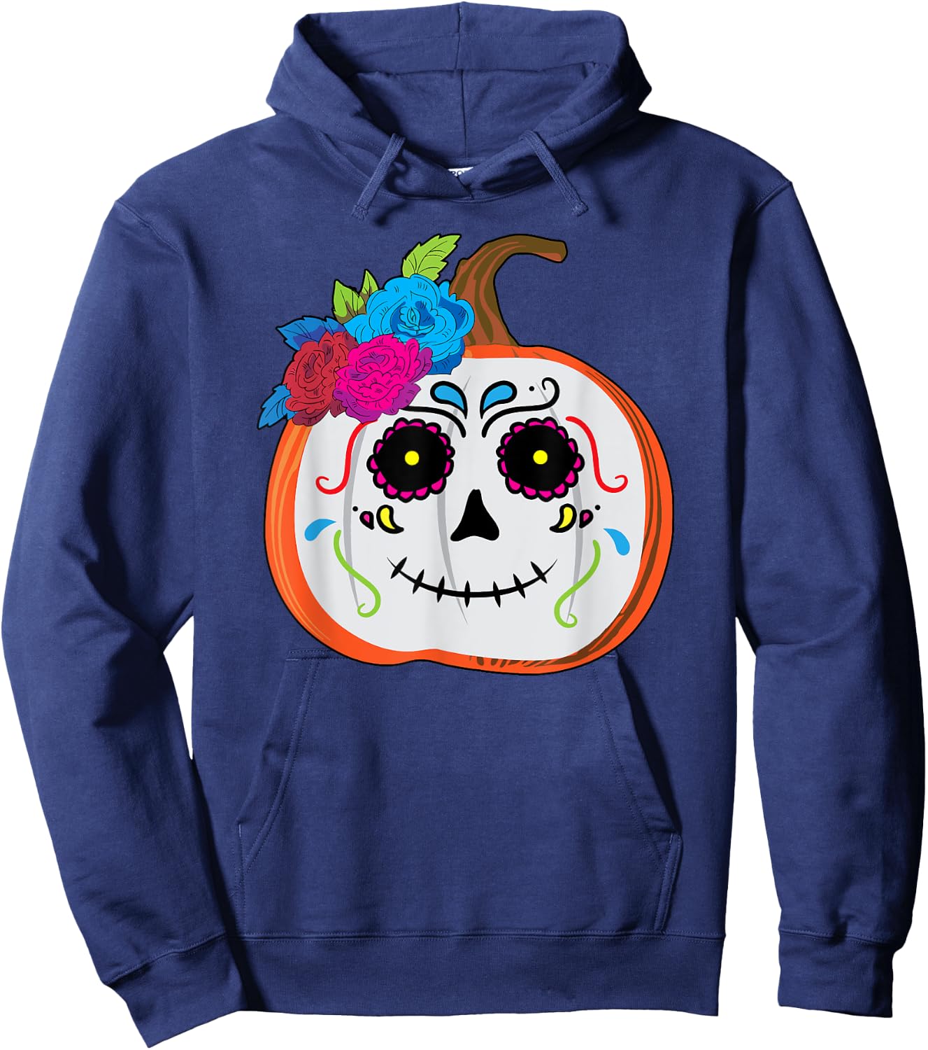 Dia De Los Muertos Toddler Girl Women Mexican Pumpkin Skull Hoodie - Hoodie | Navy