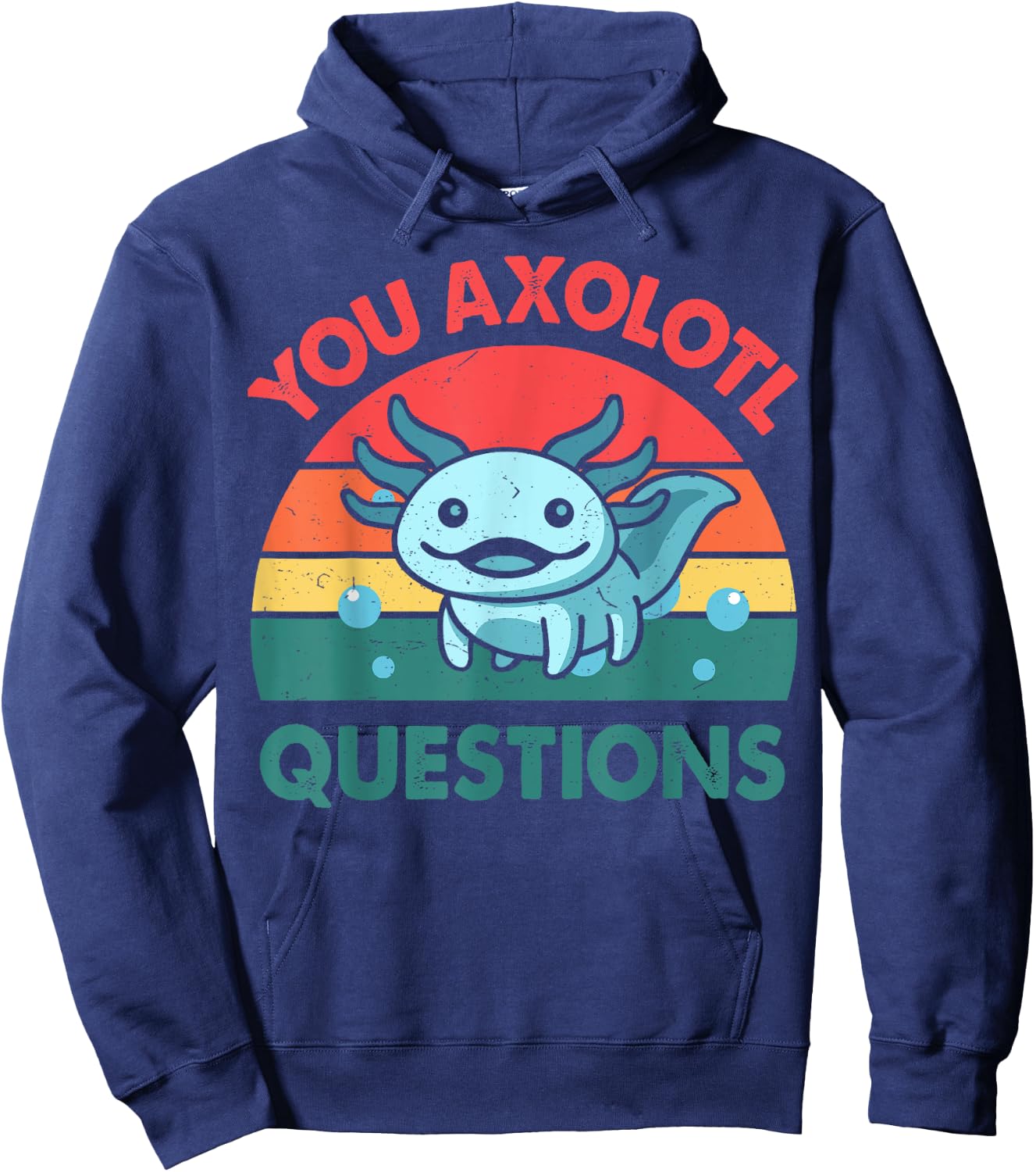 Axolotl-Shirt You Axolotl Questions Cute Costume Kids Men Hoodie - Hoodie | Navy