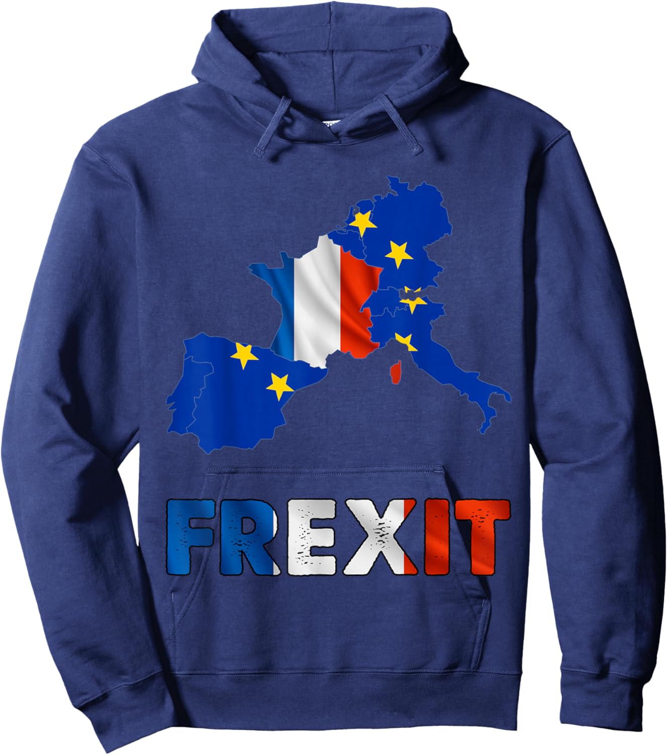 Frexit France National Flag Blue White Red Man Woman , Black, S Hoodie - Hoodie | Navy