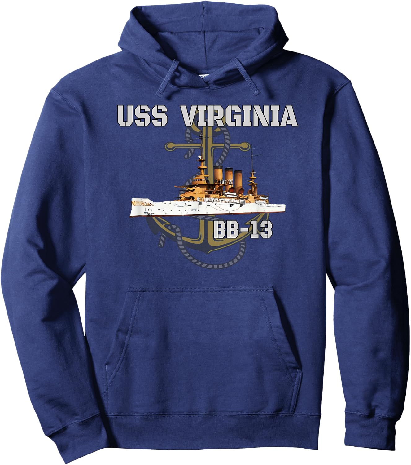USS Virginia BB-13 Battleship American WW1 Warship Veterans Hoodie - Hoodie | Navy