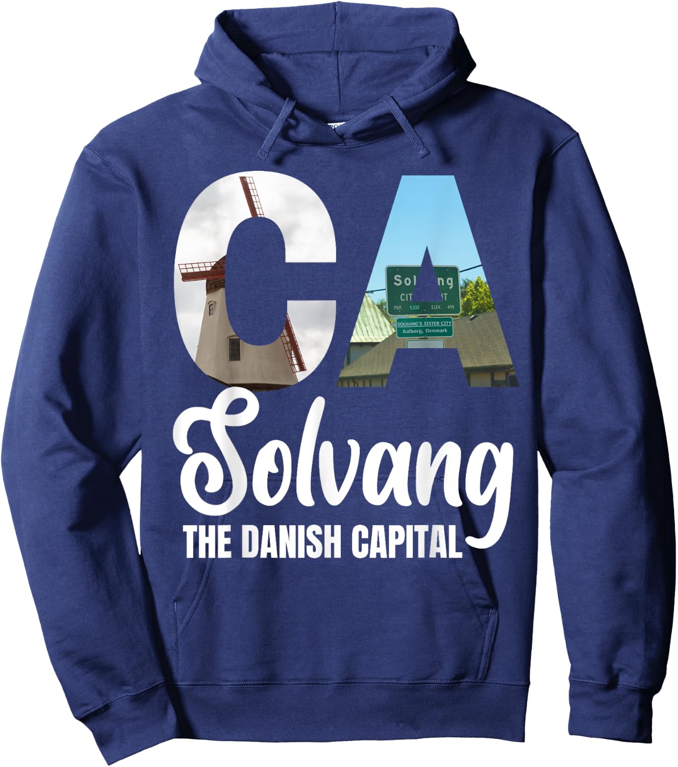 Solvang California CA Souvenir Design Hoodie - Hoodie | Navy