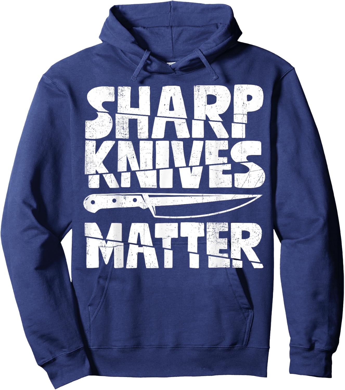 Chef Sharp Knives Matter Funny Cook Culinary Vintage Hoodie - Hoodie | Navy