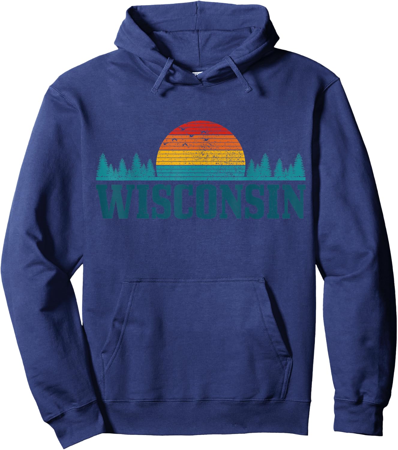 Wisconsin Vintage USA America Souvenir Hoodie - Hoodie | Navy