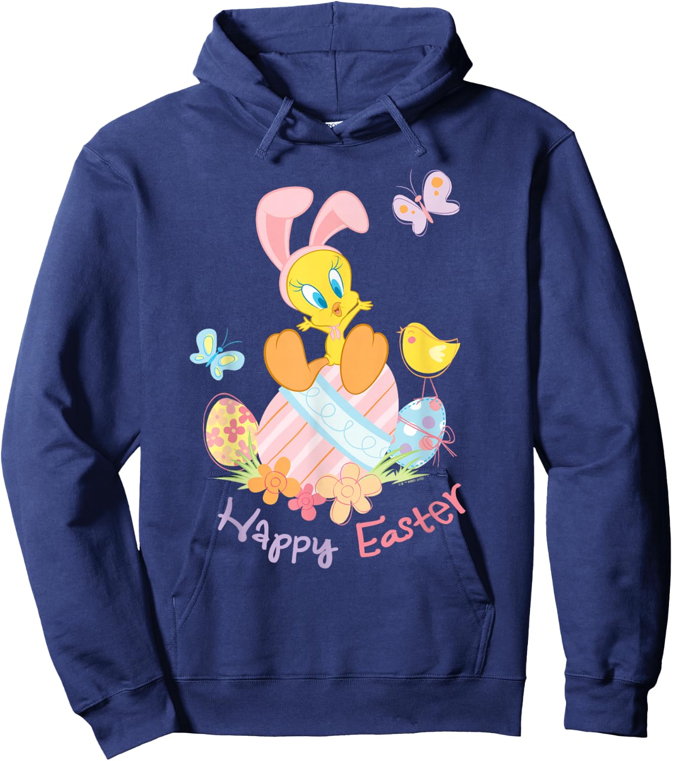 Looney Tunes Happy Easter Tweety With Bunny Ears Hoodie - Hoodie | Navy