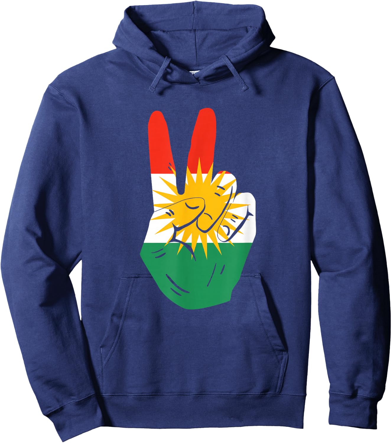Proud Kurds Kurdistan Kurdische Flagge Peace , black Hoodie - Hoodie | Navy
