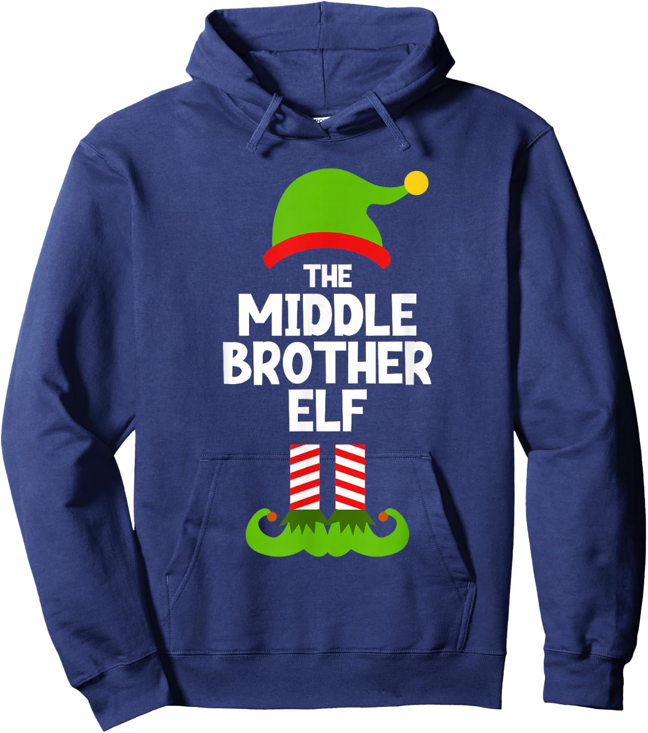 Family The Middle Brother Elf Christmas Matching Pj Pajama Hoodie - Hoodie | Navy