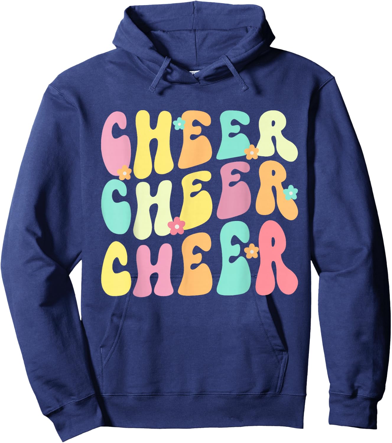Cheer Cheer Cheer Groovy Retro Hoodie - Hoodie | Navy