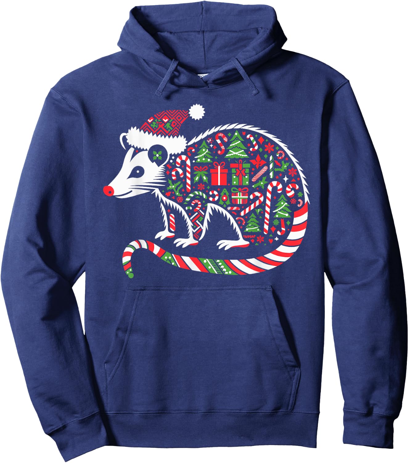 Christmas Tree Candy Possum Santa Christmas Kids Hoodie - Hoodie | Navy