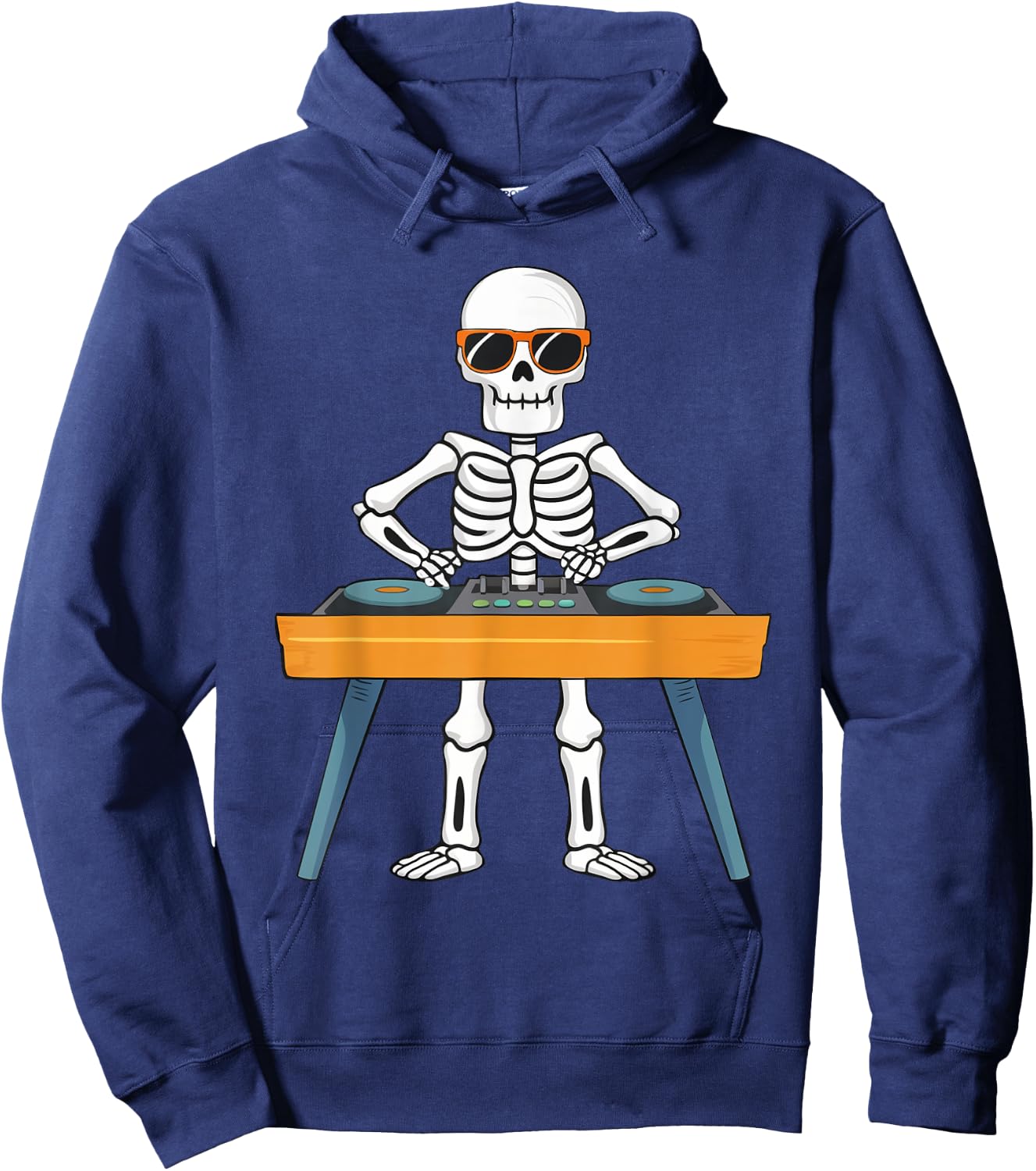 Funny Skeleton Playing DJ Music Kids Boys Girls Halloween Hoodie - Hoodie | Navy