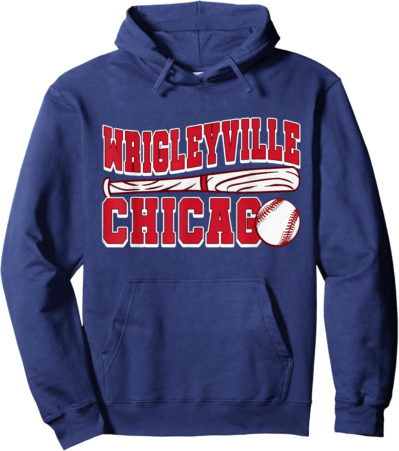 Wrigleyville Chicago Funny Baseball Lover and Player Hoodie - Hoodie | Navy