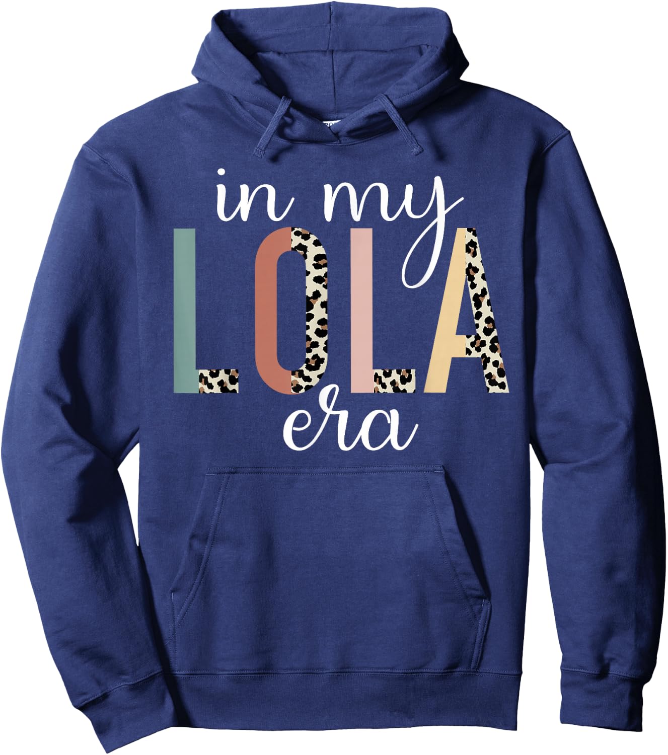 In My Lola Era Leopard Letter Print Funny Gifts For Lola Hoodie - Hoodie | Navy